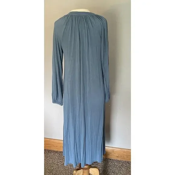 LAKE Pajamas Nightgown XS Oversized Maxi Sleep Blue Soft Comfy Lightweight EUC - Picture 5 of 14